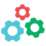 Settings Three Gears free icon for commercial use