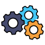 Settings Three Gears Or Cogwheels free icon for commercial use