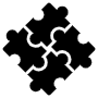 Solved Black Puzzle Pieces icon