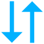 Sorting By Up Down Blue Arrows free icon for commercial use