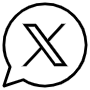 Speech Bubble And Twitter Logo Black Outline free icon for commercial use