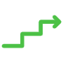 Stairs Goals And Green Growing Arrow free icon for commercial use