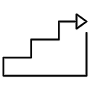 Stairs Steps And Black Outline Growing Arrow free icon for commercial use
