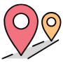 Start To Finish Road Map Pointers free icon for commercial use