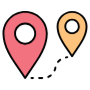 Start To Finish Route Map Placeholders free icon for commercial use