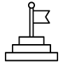 Success Goal And Growth With Flag Black Outline free icon for commercial use