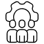 Team Management And Group Of Employees Black Outline free icon for commercial use