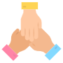 Teamwork And Three Hands free icon for commercial use