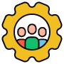 Teamwork Gear Or Team Management icon