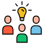 Teamwork People And Lightbulb free icon for commercial use