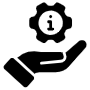 Technical Support Black Gear And Information icon