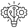 Technology Innovation Digital Transformation Black Outline free icon for commercial use