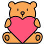 Teddy Bear And Pink Heart free icon for commercial use