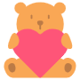 Teddy Bear Holding Pink Heart free icon for commercial use