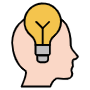 Thinking Person And Idea Bulb free icon for commercial use