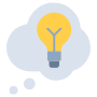 Thinking Speech Bubble And Light Bulb free icon for commercial use