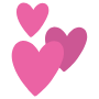 Three Pink Hearts free icon for commercial use