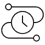 Timeline Schedule Clock Black Outline icon