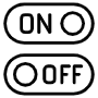 Toggle Switch On Off Buttons Black Outline free icon for commercial use