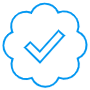 Twitter Verified Sign Blue Outline free icon for commercial use
