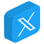 Twitter X Blue Logo free icon for commercial use