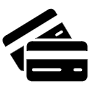 Two Black Credit Or Debit Cards Together free icon for commercial use