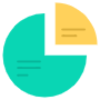 Two Pieces Pie Chart free icon for commercial use