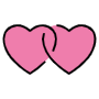 Two Pink Hearts free icon for commercial use