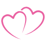 Two Pink Hearts Aesthetic Outline icon