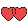 Two Red Hearts free icon for commercial use
