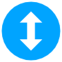 Up Down Blue Arrows Round free icon for commercial use