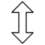 Up Down Dark Black Outline Arrows free icon for commercial use