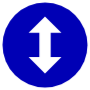 Up Down Dark Blue Arrows Round free icon for commercial use
