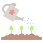 Watering Can And Green Plants icon