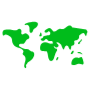 World Globe Map Green Continents free icon for commercial use