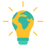 Yellow Bulb And Green Globe free icon for commercial use