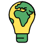 Yellow Light Bulb And Globe free icon for commercial use