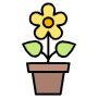 Yellow Potted Flower Or Gardening icon