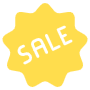 Yellow Sales Label Or Discount Sticker free icon for commercial use