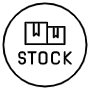 In Stock Product Label Sticker Black Outline icon