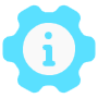Information And Technical Support Light Blue Gear free icon for commercial use