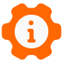 Information And Technical Support Orange Gear free icon for commercial use