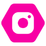 Instagram Hexagon Logo free icon for commercial use
