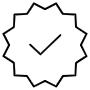 Instagram Verified Symbol Black Outline free icon for commercial use
