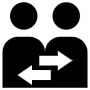 Interaction People Black Symbol free icon for commercial use