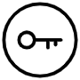 Key Security Black Outline Circle free icon for commercial use