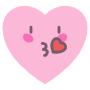 Kissing Pink Cute Heart Emoji icon