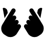 Korean Heart Love Black Two Hands free icon for commercial use