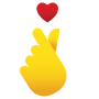 Korean Heart Love Emoji Hand Symbol free icon for commercial use