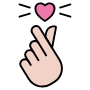 Korean Heart Love Symbol Hand And Finger free icon for commercial use